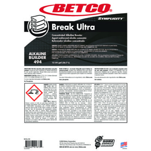 Betco Symplicity Break Ultra Alkaline Booster, 15 gal Drum (4947700)