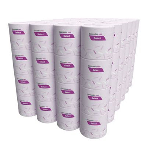 Cascades PRO Select Standard Bath Tissue, Septic Safe, 1-Ply, White, 1,000 Sheets/Roll, 96 Rolls/Carton (B152)
