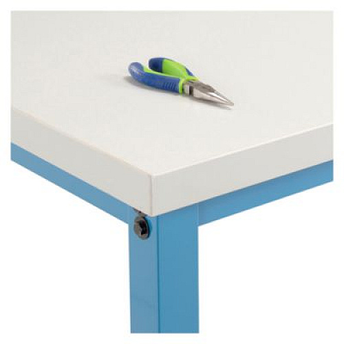 Global Industrial Adjustable Height Heavy Duty Workbenches, 5,000 lbs, 60 x 30 x 31.63 to 43.63, White/Blue (606976BL)