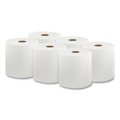 Livi VPG Select Hard Wound Roll Towel, 1-Ply, 8" x 1,000 ft, White, 6 Rolls/Carton (46528)
