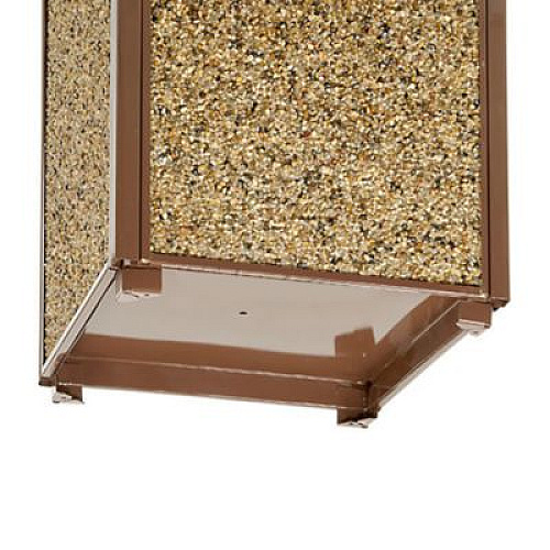 Global Industrial Stone Panel All Weather Trash Receptacle Urn, Open Ashtray Top, 24 gal, Steel, Brown (238243BN)