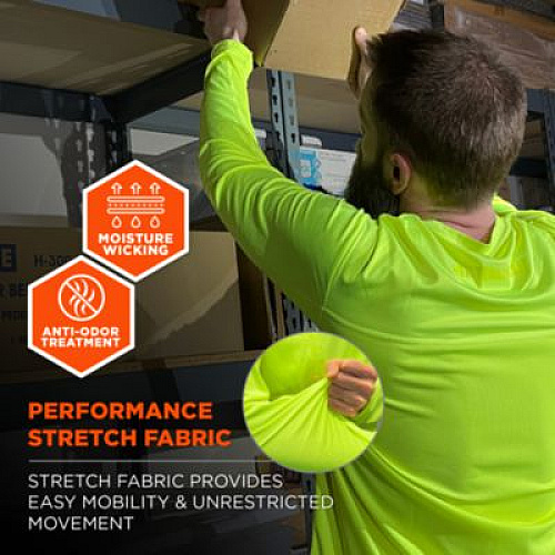 ergodyne Chill-Its 6689 Cooling Long Sleeve Sun Shirt with UV Protection, Medium, Lime (12143)