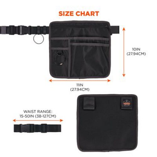 ergodyne Arsenal 5716 Server Apron Pouch with Pockets, 5 Compartments, 11 x 10, Nylon, Black (13719)