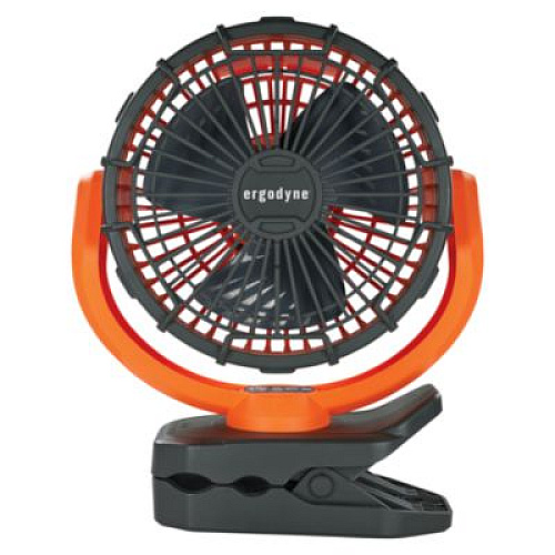 ergodyne Chill-Its 6090 Rechargeable Portable Jobsite Fan, 9.5", 2 Speeds, Orange/Black (12800)
