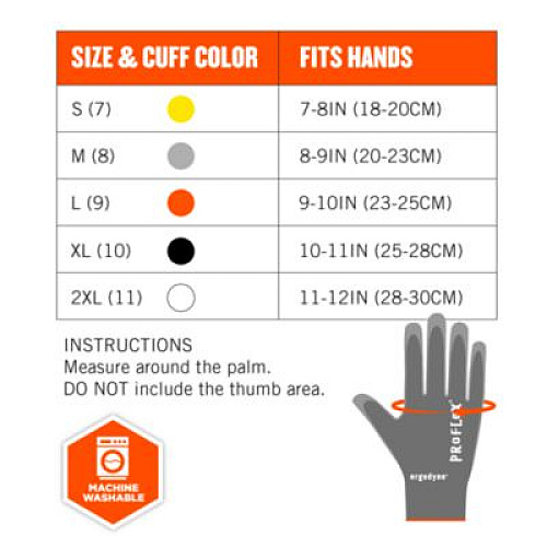ergodyne ProFlex 7044 ANSI A4 PU Coated CR Gloves, EN388: 4X42D, 9" Long, X-Small, Gray, Pair (10491)