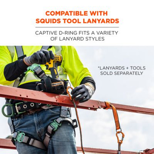 ergodyne Squids 3174 Anchor Choke Strap for Tool Tethering, 25 lb Max Safe Working Capacity, 15" Long, Orange (19174)