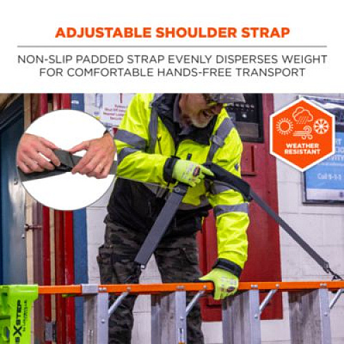 ergodyne Arsenal 5302 Ladder Shoulder Lifting Strap, Supports Up to 100 lb, 2 x 4 x 10.5, Black (19198)