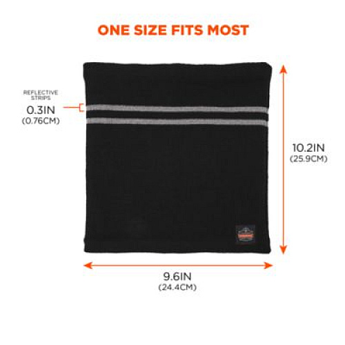 ergodyne N-Ferno 6961 Reflective Winter Neck Gaiter, One Size Fits Most, Black (16959)