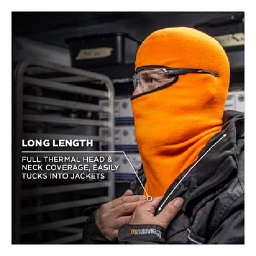 ergodyne N-Ferno 6821 Fleece Balaclava Face Mask, One Size Fits Most, Orange (16954)