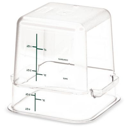Carlisle Squares Polycarbonate Food Storage Container, 4 qt, 7.13 x 7.13 x 7.29, Clear, Plastic (1195107)