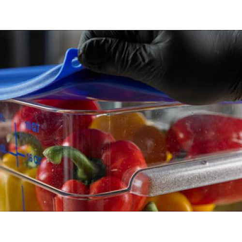 Carlisle Squares Food Storage Container Lid, 11.38 x 11.38 x 0.63, Blue, Plastic (1197260)