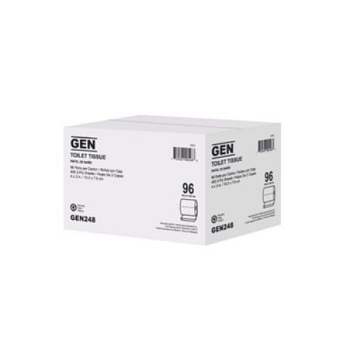GEN Standard Bath Tissue, 2-Ply, White, 400 Sheets/Roll, 96 Rolls/Carton (248)