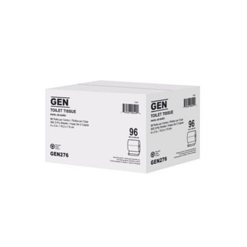 GEN Standard Bath Tissue, 2-Ply, White, 500 Sheets/Roll, 96 Rolls/Carton (276)