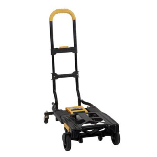 COSCO 2-in-1 Folding Hand Truck, 300 lb Capacity, 17" x 30.5" x 33.5", Black/Yellow (12225YGB1E)