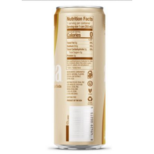 Zevia Zero Sugar Naturally Sweetened Soda, Creamy Root Beer, 12 oz Can, 12/Carton (0190512)