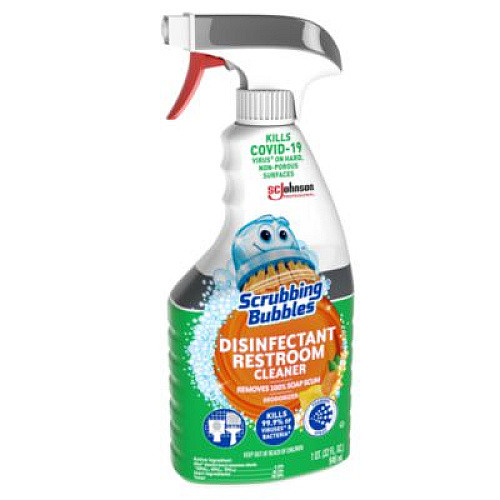 Scrubbing Bubbles Disinfectant Restroom Cleaner, Citrus Scent, 32 oz Spray Bottle, 8/Carton (334879)
