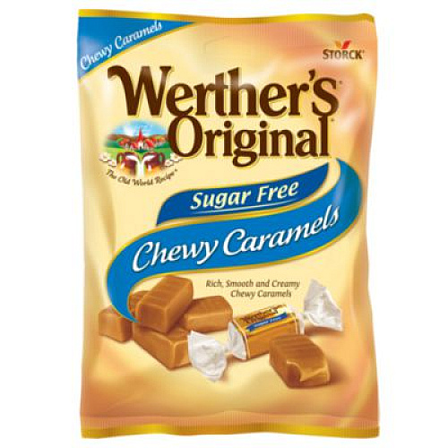 Werther's Original Chewy Caramels Sugar Free, 1.48 oz Bag, 24/Carton (60004088)