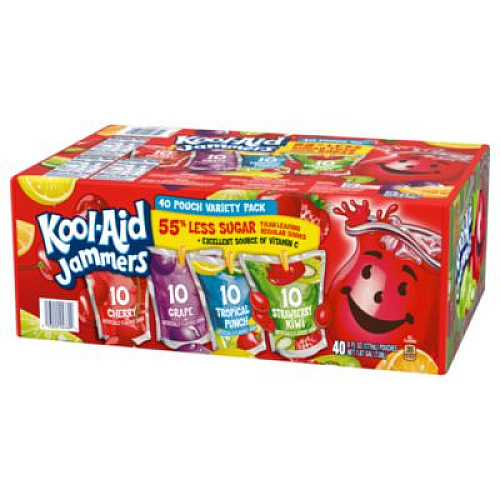 Kool-Aid Jammers Juice Pouch Variety Pack, 6 oz Pouch, 80/Carton (60004076)