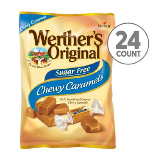 Werther's Original Chewy Caramels Sugar Free, 1.48 oz Bag, 24/Carton (60004088)