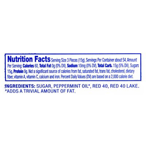 Ferrara Bobs Sweet Stripes Soft Candy, Peppermint, 0.18 oz Individually Wrapped, 160/Tub, 2 Tubs/Carton (60004070)