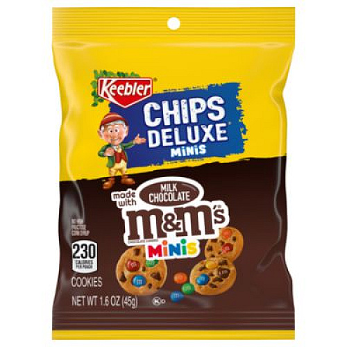 Keebler M and M Cookie Packs, Chocolate, 1.6 oz Pouch, 30/Box, 2 Boxes/Carton (60004085)