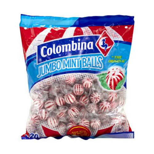 Colombina Jumbo Peppermint Balls, 0.32 oz Individually Wrapped, 120/Bag, 4 Bags/Carton (60004063)