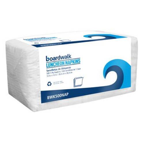 Boardwalk 1/4-Fold Lunch Napkins, 1-Ply, 12 x 12, White, 500/Pack (500NAPPK)
