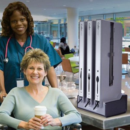 WNA Cutlerease Base, Holds 3 Dispensers, 12.5 x 12.5 x 5.25, Gray/Black (3TWRBASE)