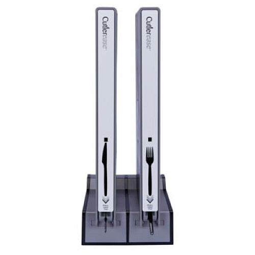WNA Cutlerease Base, Holds 2 Dispensers, 10.25 x 11 x 5.25, Gray/Black (2TWRBASE)