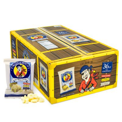 Pirate's Booty Natural Aged White Cheddar Baked Corn Puffs, 0.5 oz Bag, 36/Box, 2 Boxes/Carton (60004090)