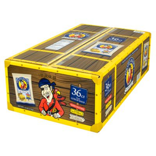Pirate's Booty Natural Aged White Cheddar Baked Corn Puffs, 0.5 oz Bag, 36/Box, 2 Boxes/Carton (60004090)
