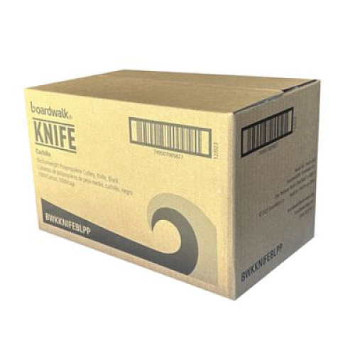 Boardwalk Mediumweight Polypropylene Cutlery, Knife, Plastic, Black, 1,000/Carton (KNIFEBLPP)