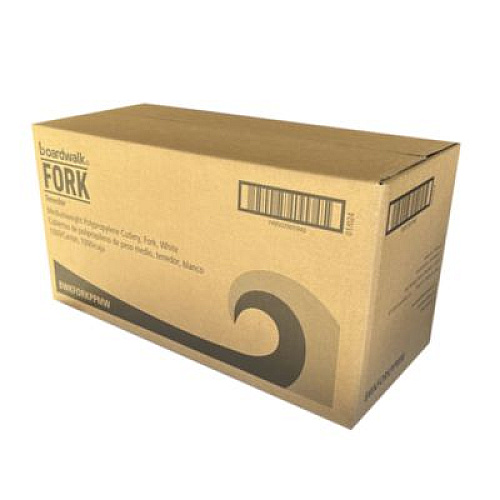 Boardwalk Mediumweight Polypropylene Cutlery, Fork, 5.51", Plastic, White, 1,000/Carton (FORKPPMW)