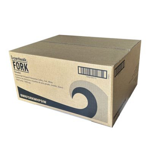 Boardwalk Heavyweight Wrapped Polystyrene Cutlery, Fork, Plastic, White, 1,000/Carton (FORKWHPSIW)
