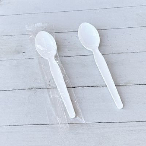 Boardwalk Heavyweight Wrapped Polystyrene Cutlery, Soup Spoon, Plastic, White, 1,000/Carton (SOUPWHPS)