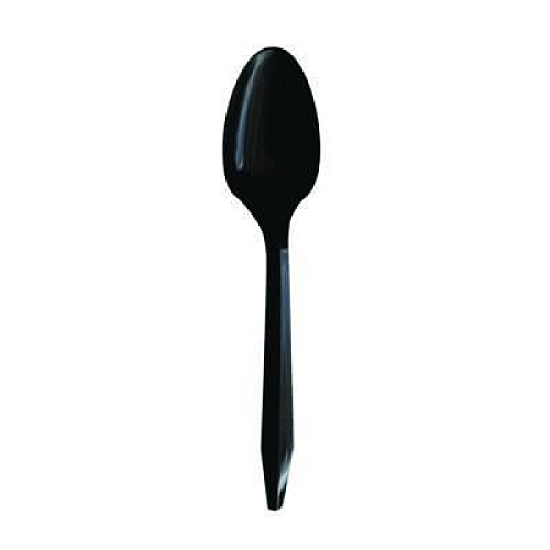 Boardwalk Mediumweight Polypropylene Cutlery, Individually Wrapped, Spoon, Plastic, Black, 1,000/Carton (SPOONBLPPIW)