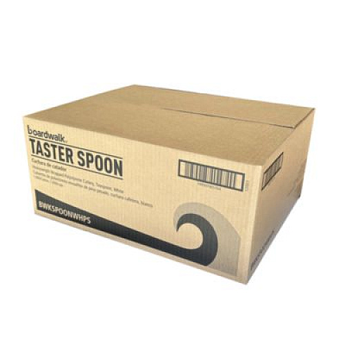 Boardwalk Heavyweight Wrapped Polystyrene Cutlery, Spoon, Plastic, White, 1,000/Carton (SPOONWHPS)