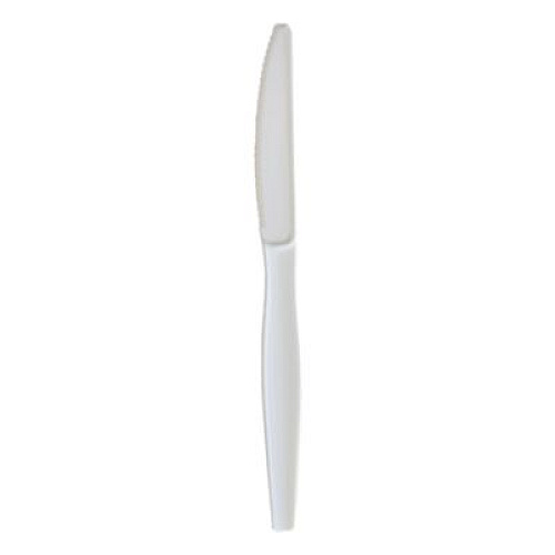 Boardwalk Heavyweight Wrapped Polystyrene Cutlery, Knife, Plastic, White, 1,000/Carton (KNIFEWHPSIW)