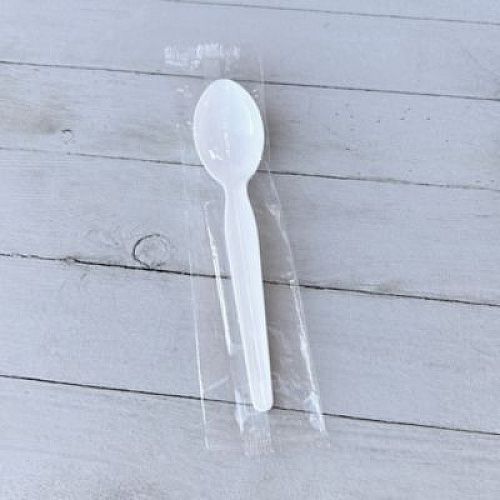 Boardwalk Heavyweight Wrapped Polystyrene Cutlery, Soup Spoon, Plastic, White, 1,000/Carton (SOUPWHPS)