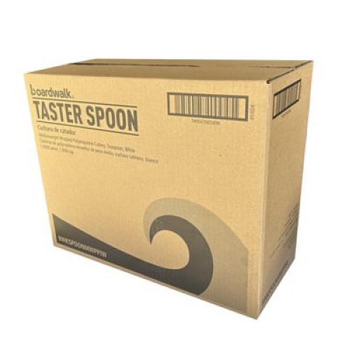 Boardwalk Mediumweight Wrapped Polypropylene Cutlery, Soup Spoon, 4.86", Plastic, White, 1,000/Carton (SOUPMWPPIW)