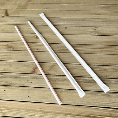Boardwalk Wrapped Giant Straws, 10.25", Polypropylene, Red/White Striped, 300/Pack, 4 Packs/Carton (GST1025RW)