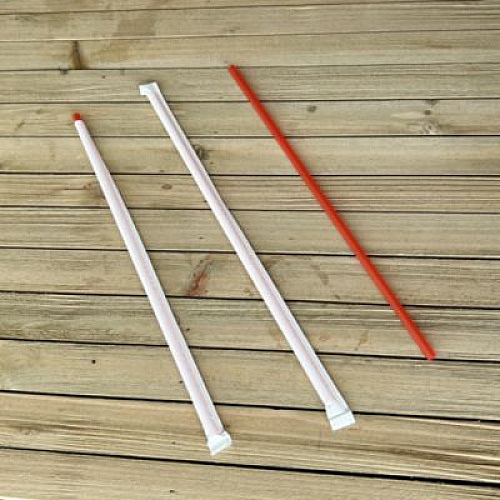 Boardwalk Wrapped Jumbo Straws, 10.25", Polypropylene, Red, 500/Pack, 4 Packs/Carton (JSTW1025RED)