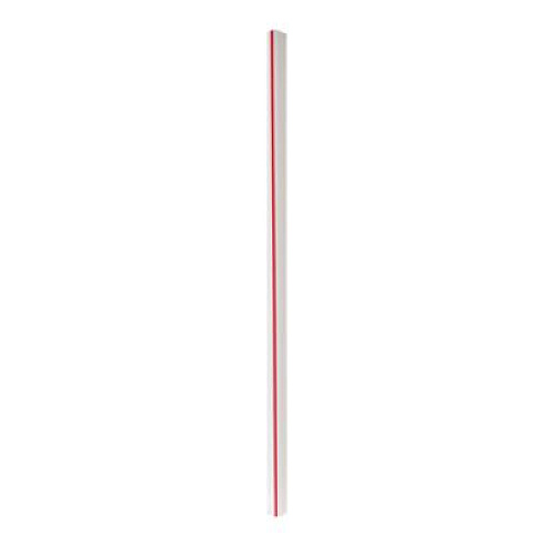 Boardwalk Wrapped Giant Straws, 7.75", Polypropylene, Red/White Striped, 300/Pack, 24 Packs/Carton (GSTW775RW)