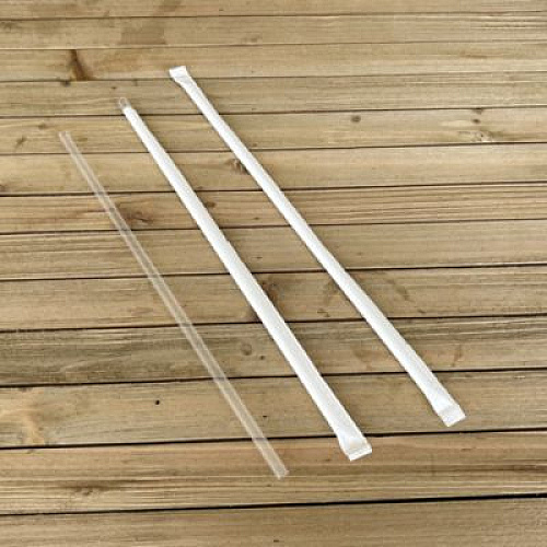 Boardwalk Wrapped Jumbo Straws, 10.25", Polypropylene, Clear, 500/Pack, 4 Packs/Carton (JUMW1025CLR)