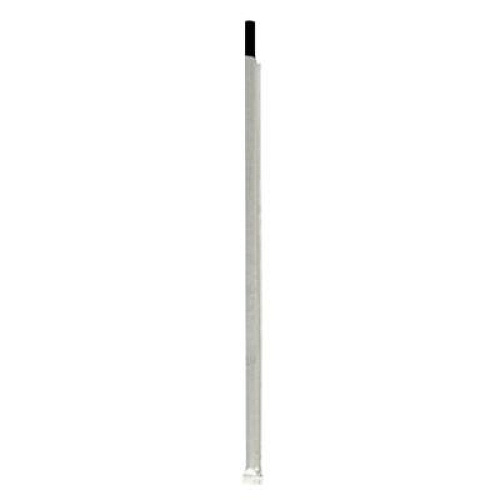 Boardwalk Wrapped Jumbo Straws, 10.25", Polypropylene, Black, 500/Pack, 4 Packs/Carton (JSTW1025BK)