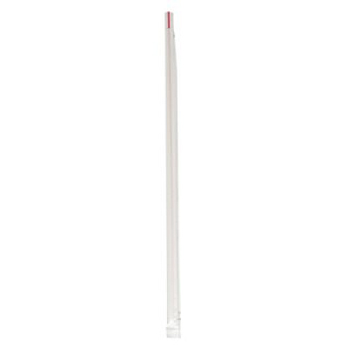 Boardwalk Wrapped Jumbo Straws, 10.25", Polypropylene, Red/White Striped, 500/Pack, 4 Packs/Carton (JSTW1025RW)