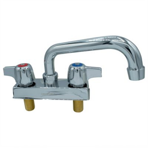 BK Resources WorkForce Standard Duty Faucet, 3.87" Height/6" Reach, Chrome-Plated Brass (BKD6)