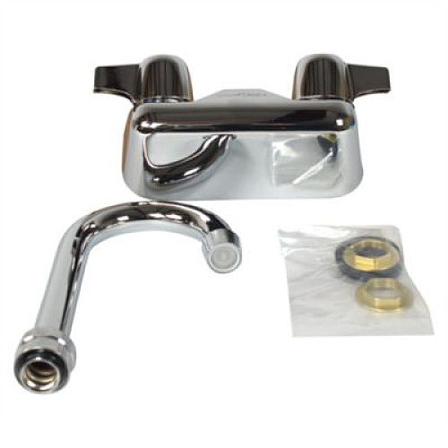BK Resources WorkForce Standard Duty Faucet, 7.88" Height/3" Reach, Chrome-Plated Brass (BKFW3GM)
