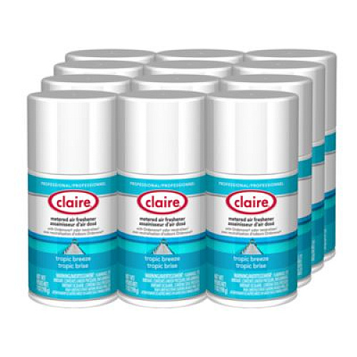Claire Metered Air Freshener, 7 oz Aerosol Spray, Tropic Breeze, 12/Carton (105)