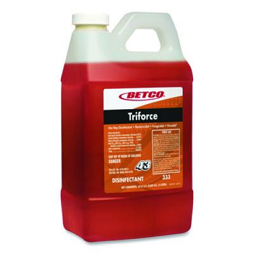 Betco Triforce FastDraw Disinfectant, Fresh Scent, 2 L Bottle, 4/Carton (3334700CT)